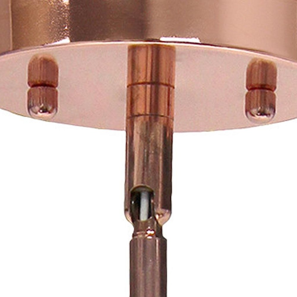 Rose Gold And Clear Cylinder Iron Ceiling Light With Clear Shades