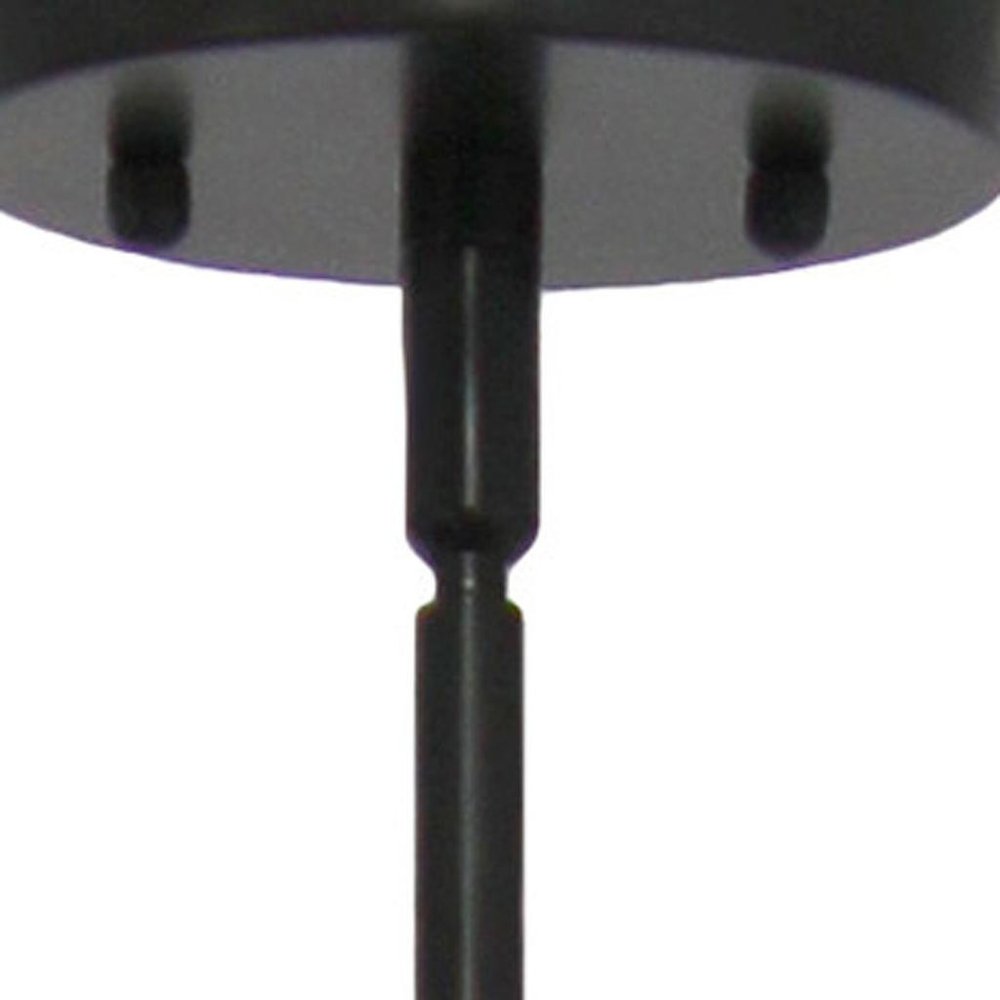 Black Caged Iron Ceiling Light With Black Shades