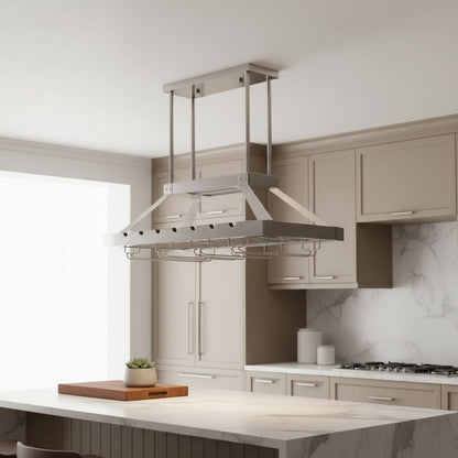 Nickel Kitchen Island Two Light Iron LED Edison Bulb Flush Ceiling Light