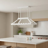 White Kitchen Island Two Light Iron LED Edison Bulb Flush Ceiling Light