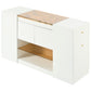 33" White Wood And Glass Six Drawer Island Vanity Dresser
