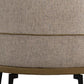29" Beige Camel and Black Tufted Linen Solid and Manufactured Wood Barrel Chair