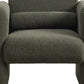31" Olive Green Boucle Upholstered Arm Chair And Toss Pillow