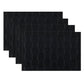 18" Set of Four Black Basketweave Faux Leather Placemats