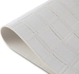 18" Set of Four White Basketweave Faux Leather Placemats