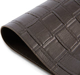 18" Set of Four Espresso Basketweave Faux Leather Placemats