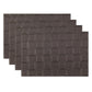 18" Set of Four Espresso Basketweave Faux Leather Placemats
