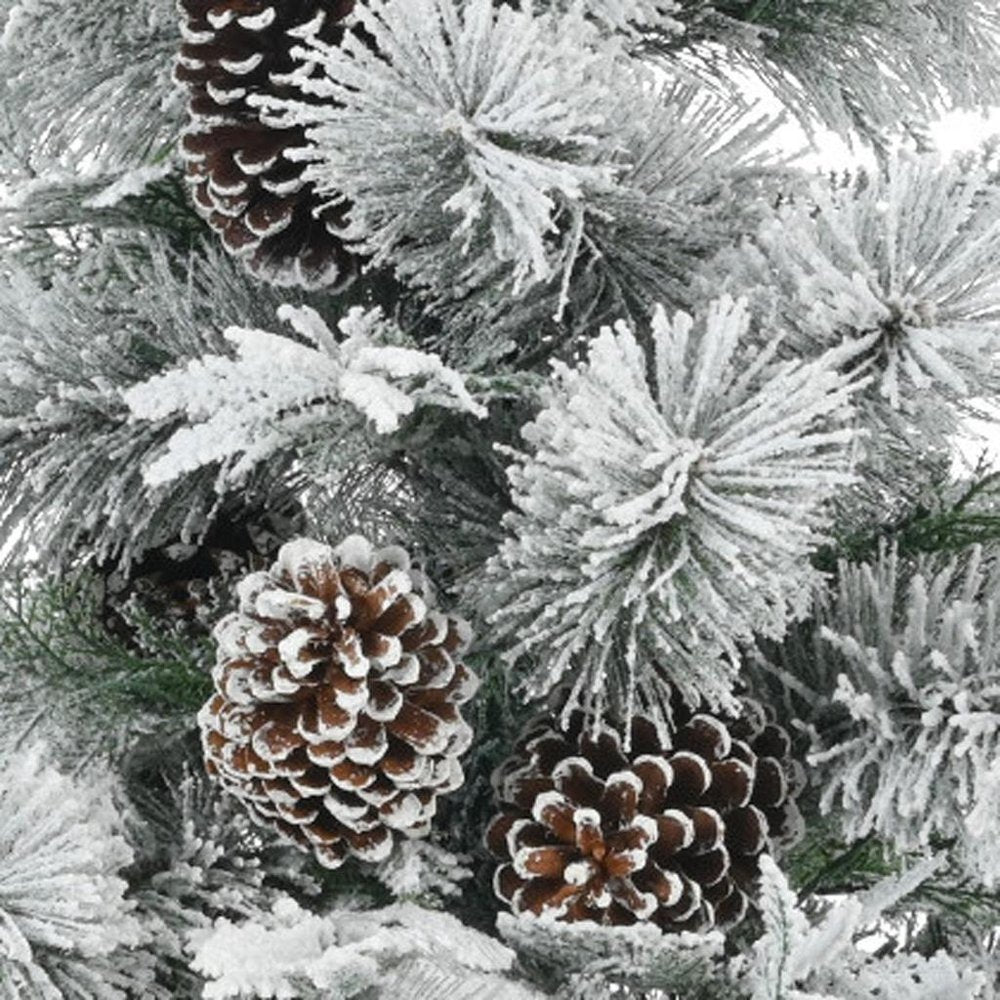 4' Pre Lit Extra Full Frosted Pine Christmas Tree With Decorations