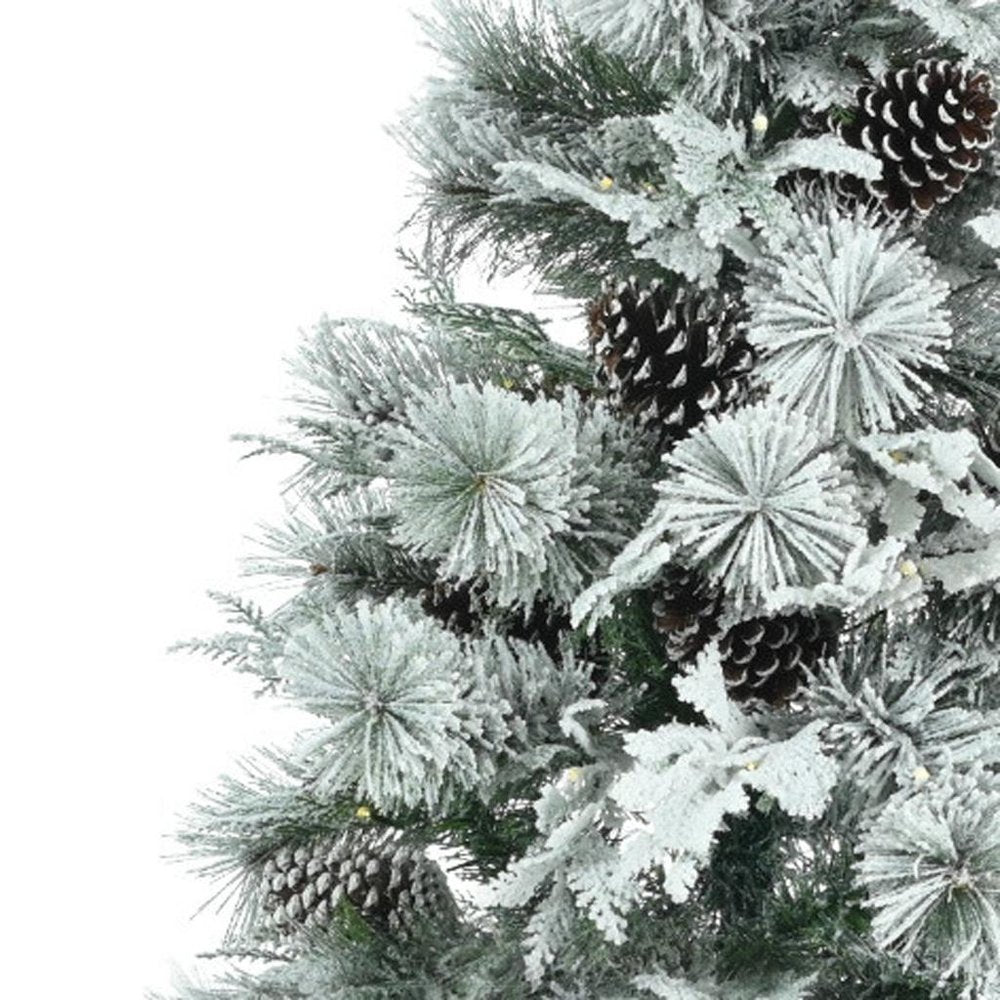 6' Pre Lit Extra Full Frosted Pine Christmas Tree With Decorations