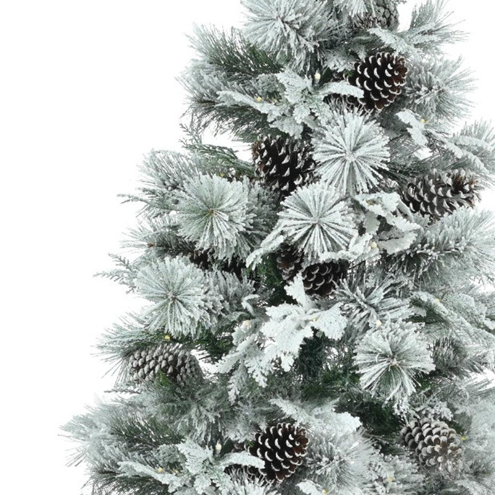 6' Pre Lit Extra Full Frosted Pine Christmas Tree With Decorations