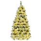 6' Pre Lit Extra Full Frosted Pine Christmas Tree With Decorations