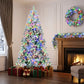 Three Piece Pre Lit Extra Full Frosted Pine Christmas Tree With Garland And Wreath Set