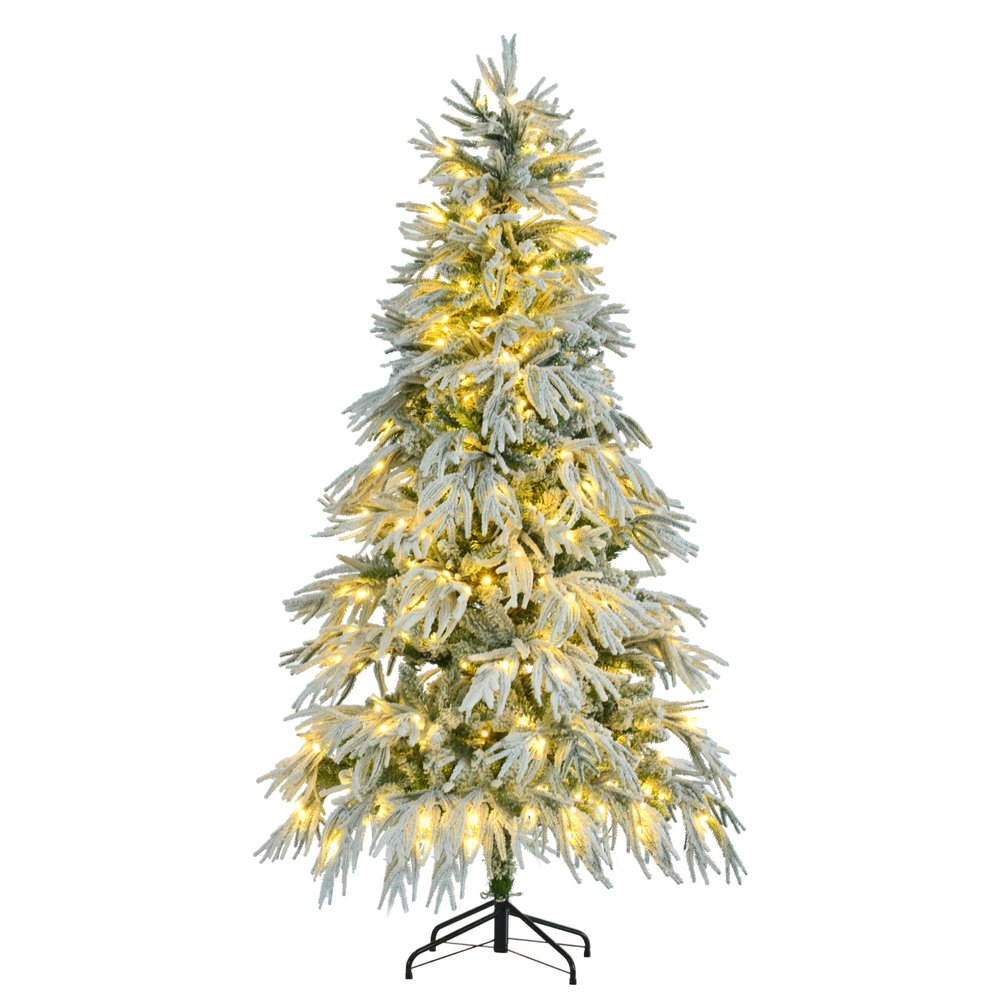 6' Pre Lit Extra Full Frosted Pine Christmas Tree