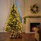 Three Piece Pre Lit Extra Full Frosted Pine Christmas Tree With Garland And Wreath Set