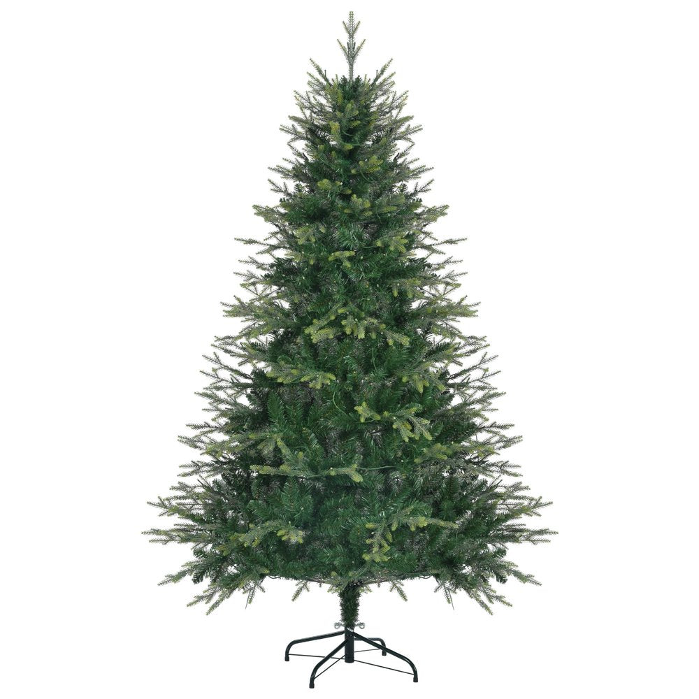 Three Piece Pre Lit Extra Full Frosted Pine Christmas Tree With Garland And Wreath Set