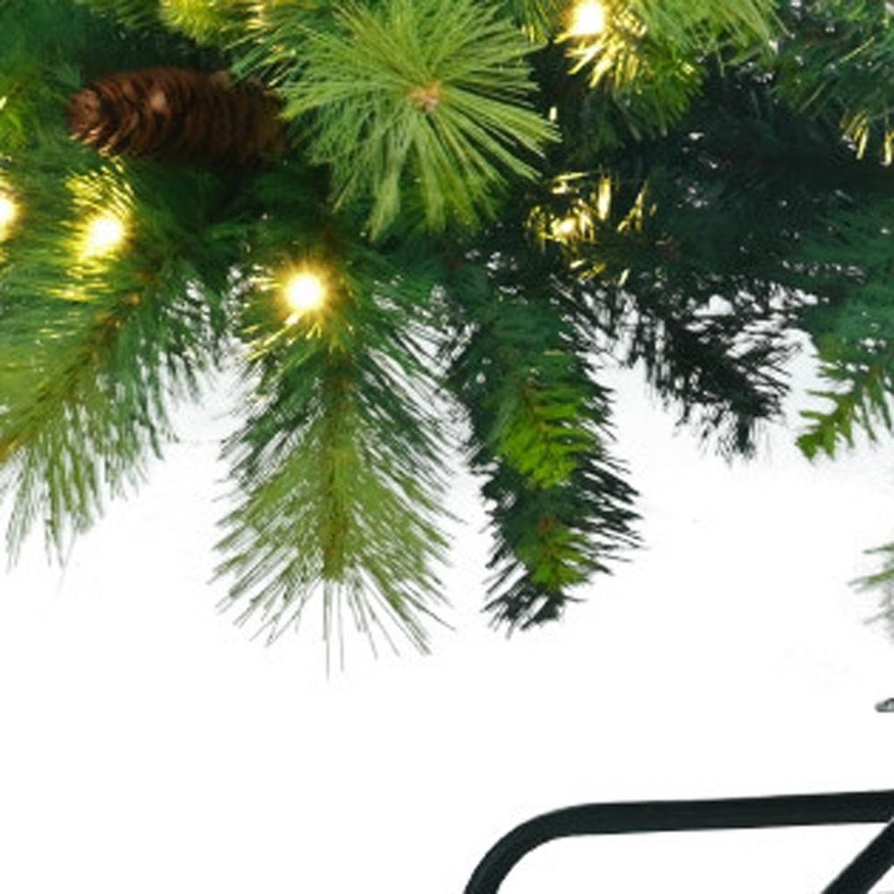 6' Pre Lit Extra Full Pine Christmas Tree With Garland And Wreath Set