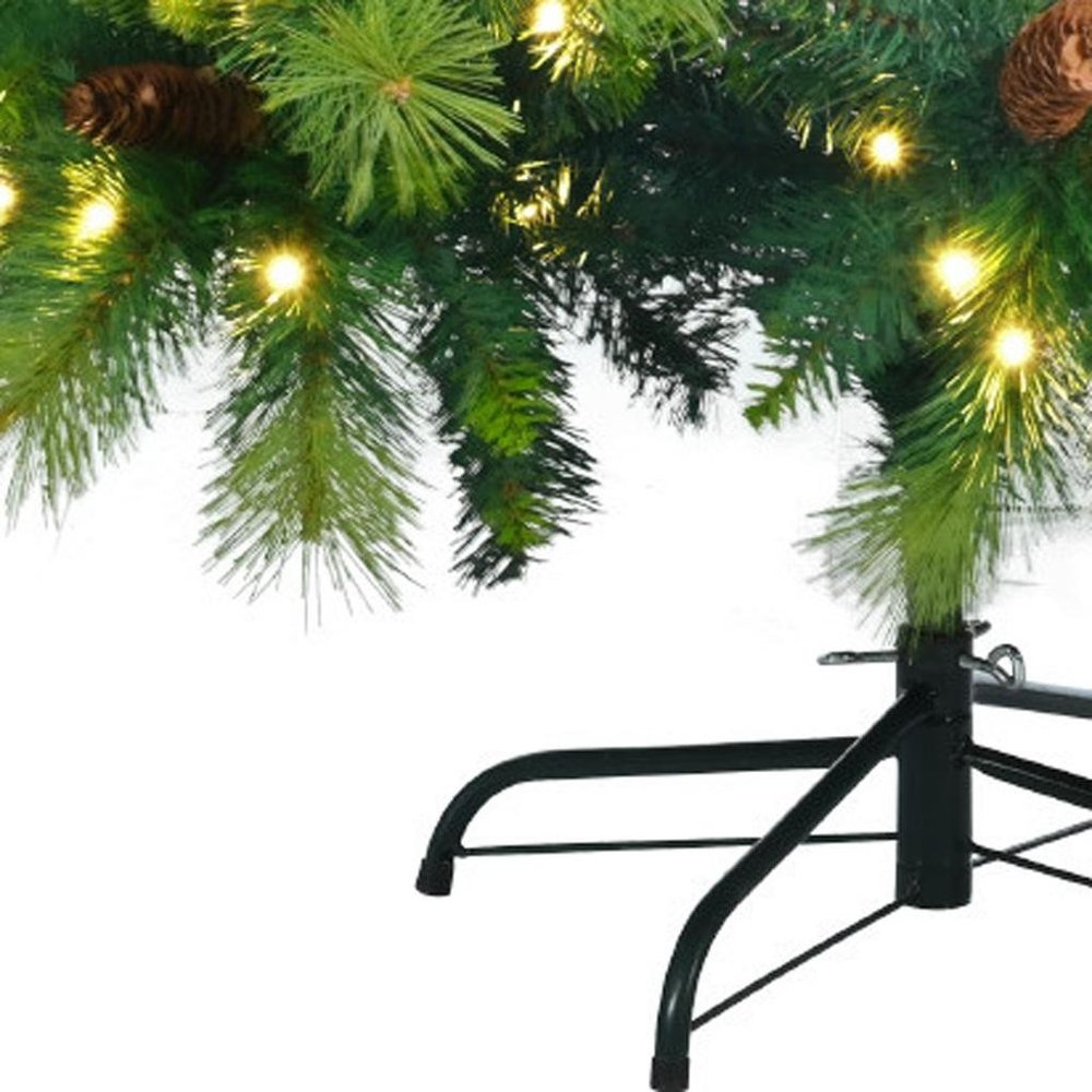 6' Pre Lit Extra Full Pine Christmas Tree With Garland And Wreath Set