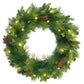 6' Pre Lit Extra Full Pine Christmas Tree With Garland And Wreath Set
