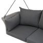 40" Gray Woven Rattan Outdoor Swing Chair with Gray Cushion