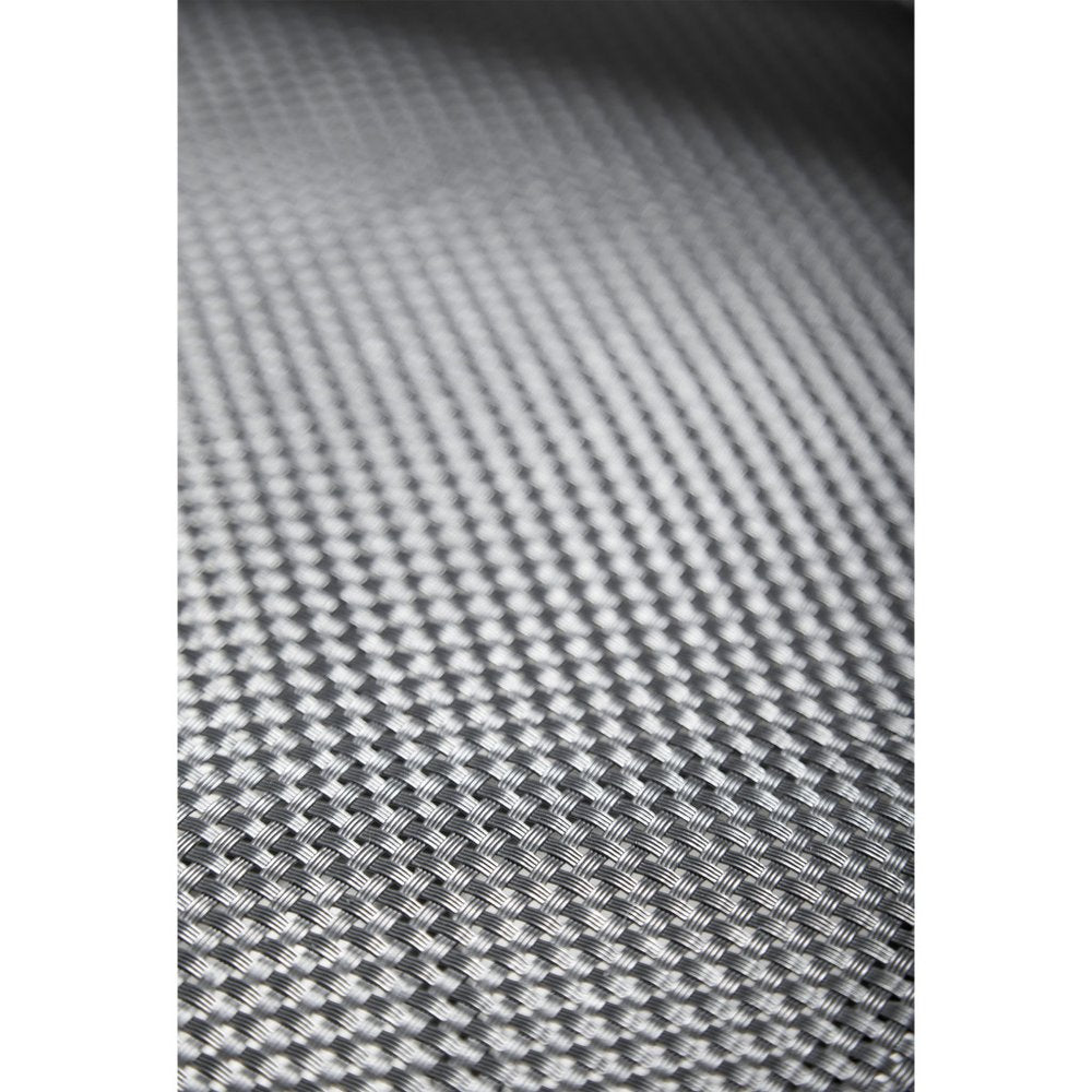 Set of Two Black Textured Mesh Sling And Aluminum Outdoor Stacking Arm Chairs