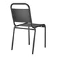 Set of Two Black Aluminum Outdoor Stacking Dining Chairs