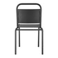 Set of Two Black Aluminum Outdoor Stacking Dining Chairs