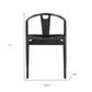 Black Solid Wood Open Back Dining Side Chair