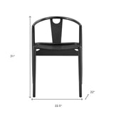 Black Solid Wood Open Back Dining Side Chair
