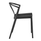 Black Solid Wood Open Back Dining Side Chair