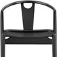 Black Solid Wood Open Back Dining Side Chair