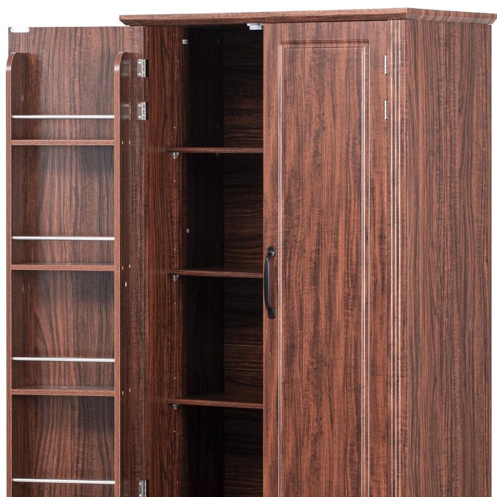 71" Brown Wood Pantry Or Storage Closet