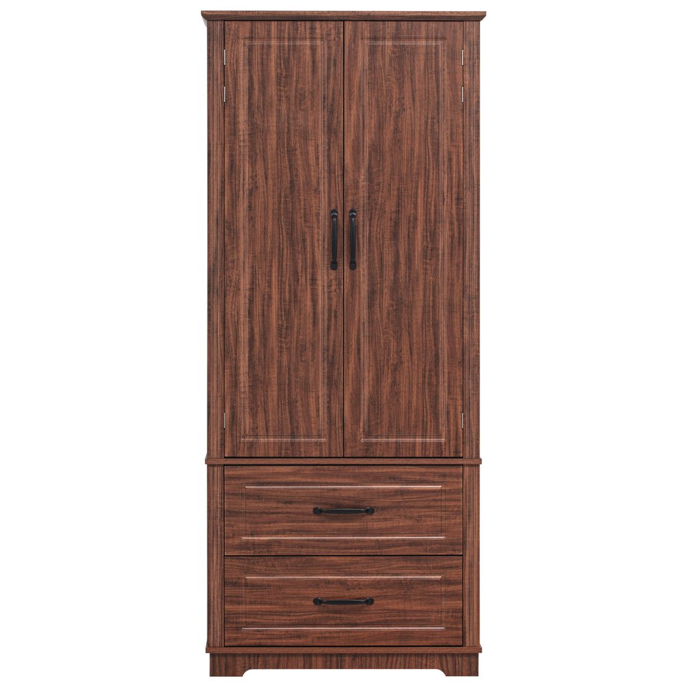 71" Brown Wood Pantry Or Storage Closet