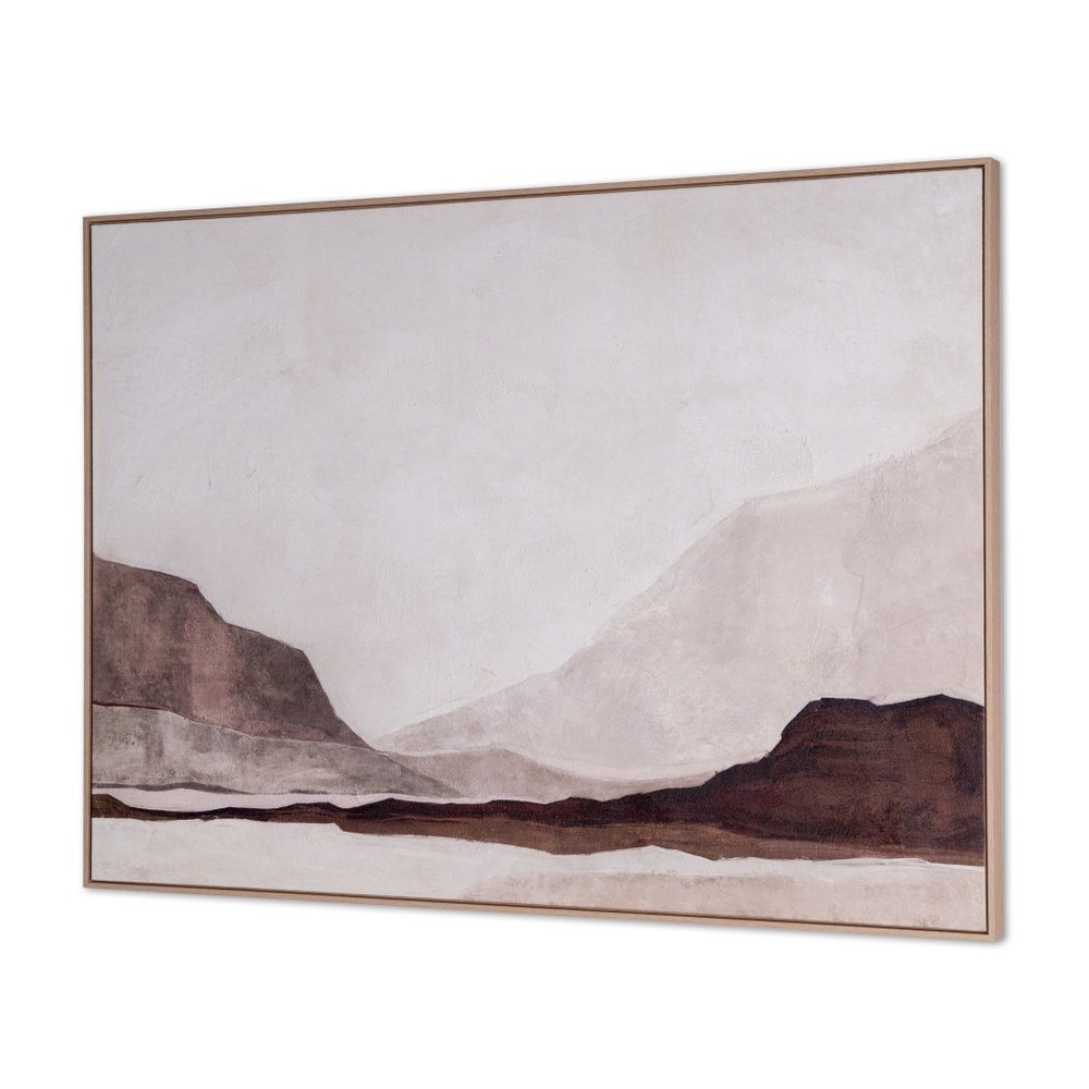 Baffin Hand Painted Brown Floater Frame Wall Art