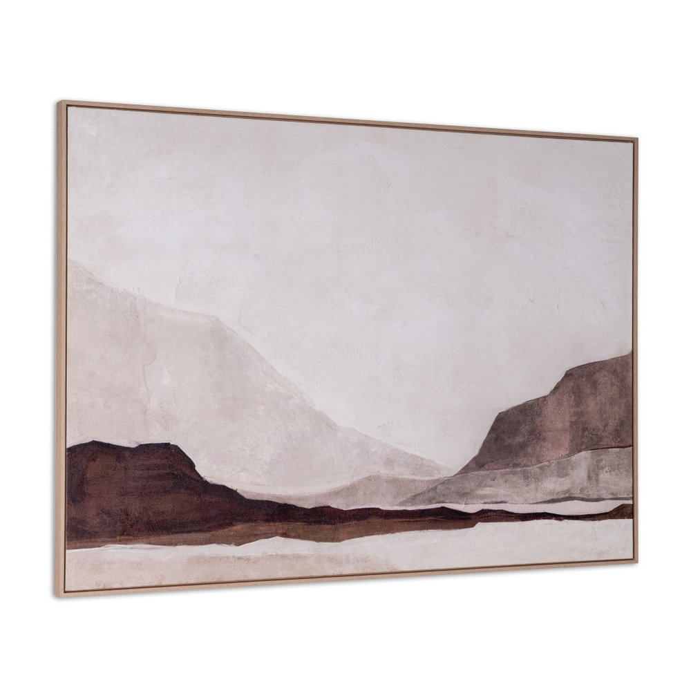 Baffin Hand Painted Brown Floater Frame Wall Art
