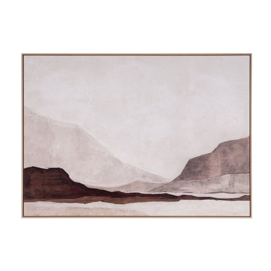 Baffin Hand Painted Brown Floater Frame Wall Art