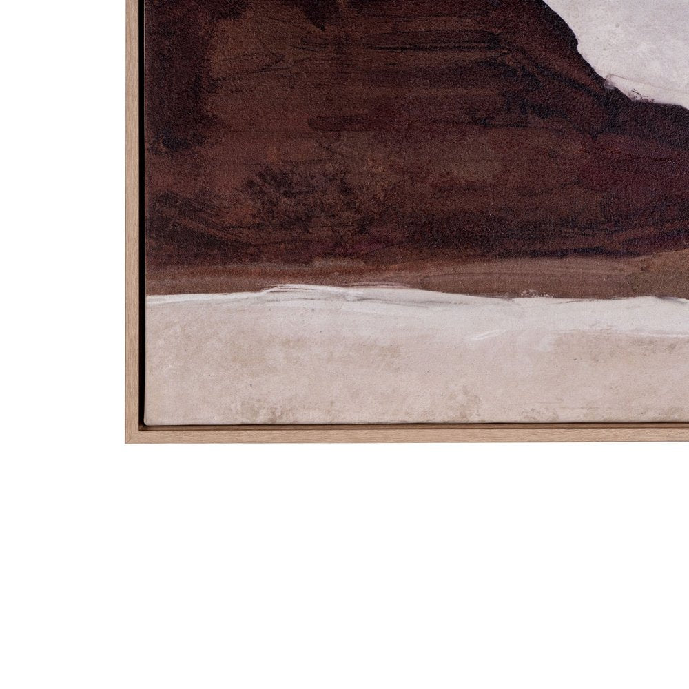 Baffin Hand Painted Brown Floater Frame Wall Art