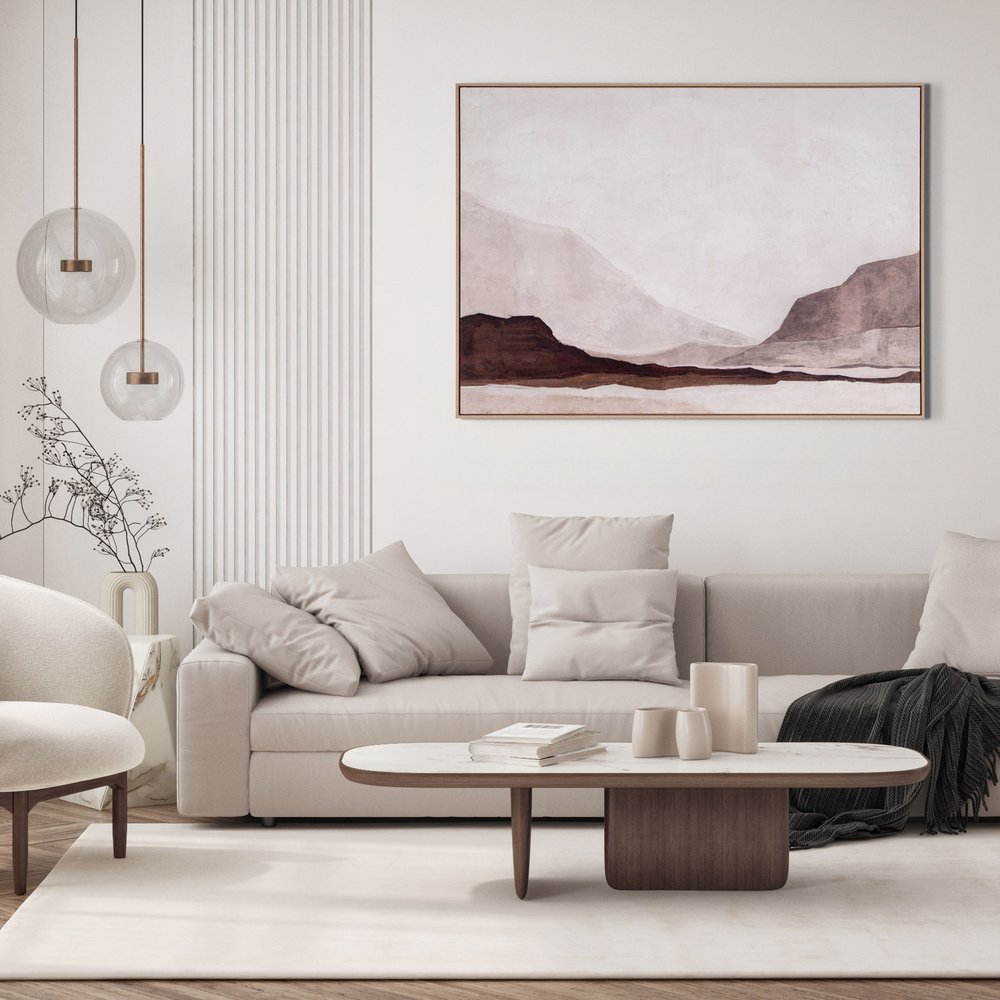 Baffin Hand Painted Brown Floater Frame Wall Art