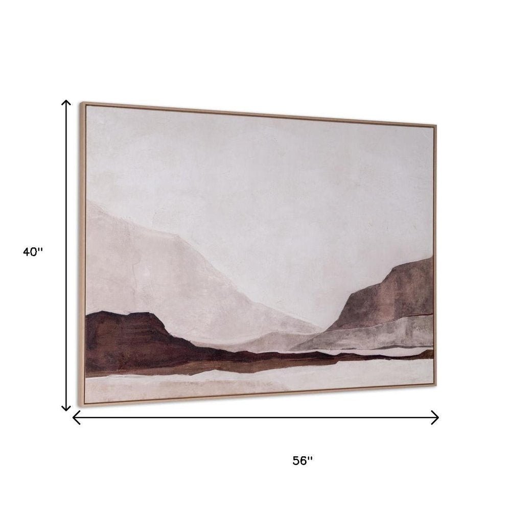 Baffin Hand Painted Brown Floater Frame Wall Art