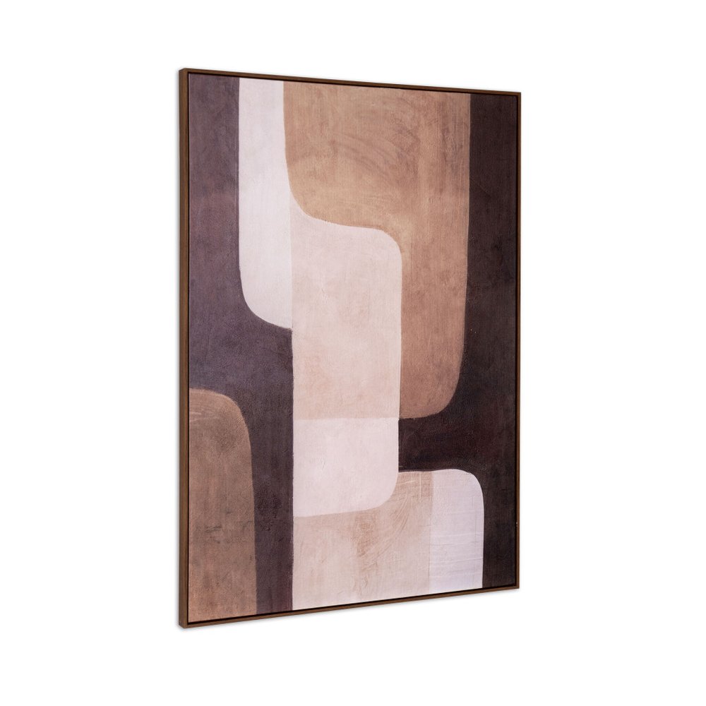 Moderato Hand Painted Brown Floater Frame Wall Art