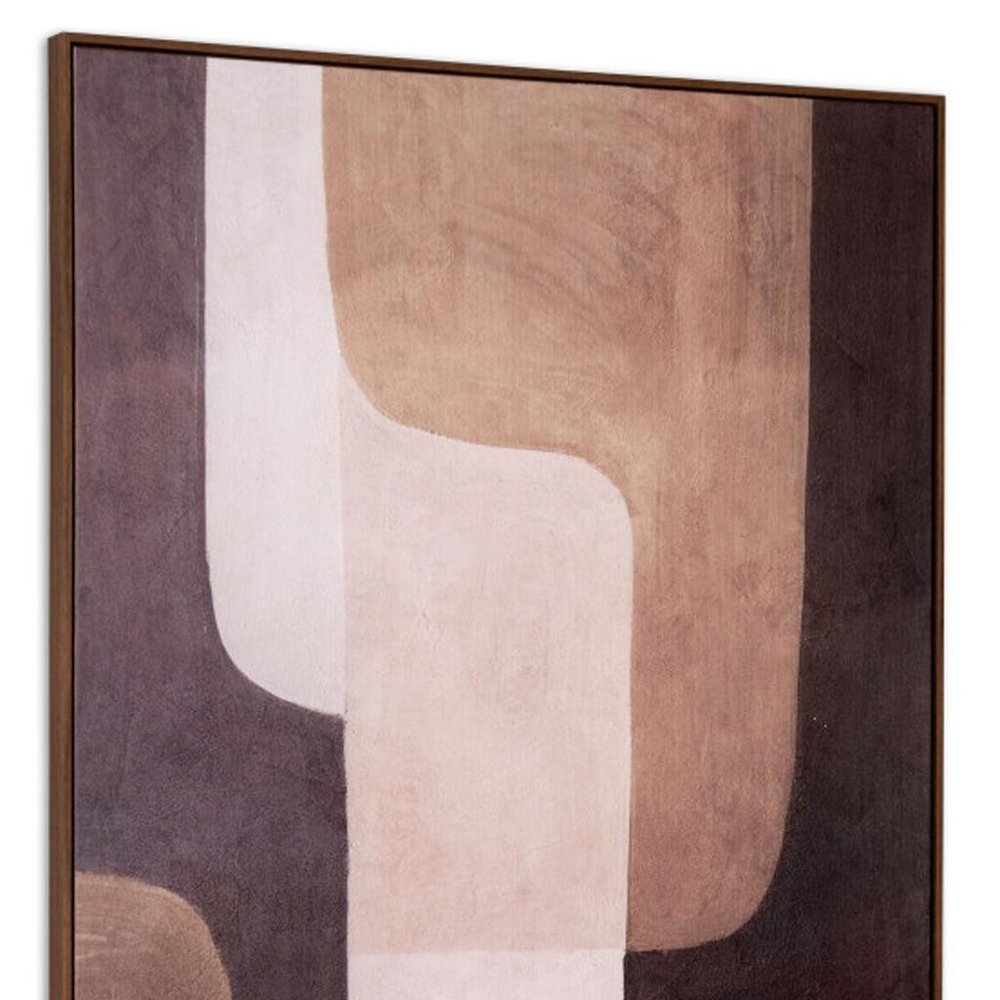 Moderato Hand Painted Brown Floater Frame Wall Art