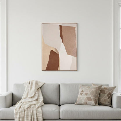 Gavotte II Hand Painted Brown Floater Frame Wall Art