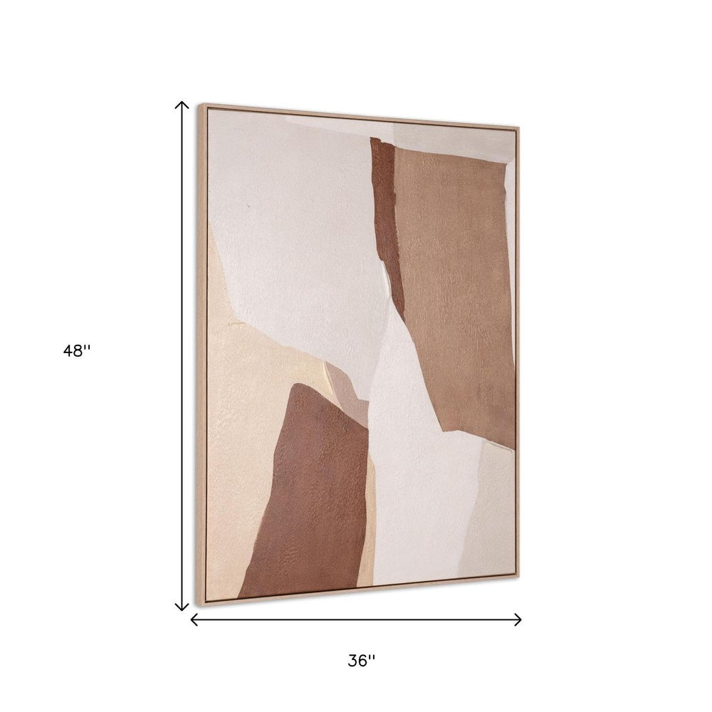 Gavotte II Hand Painted Brown Floater Frame Wall Art