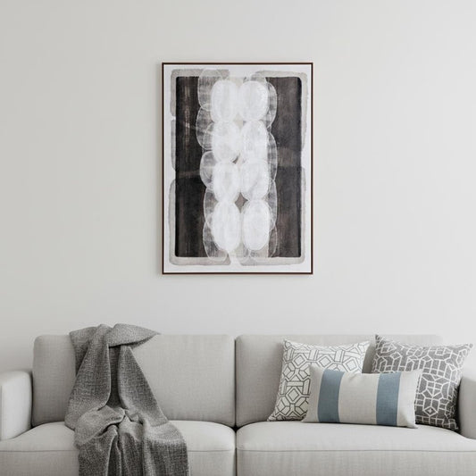 Motif Hand Painted Brown Floater Frame Wall Art