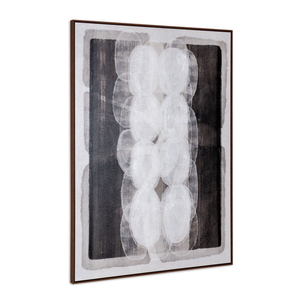 Motif Hand Painted Brown Floater Frame Wall Art