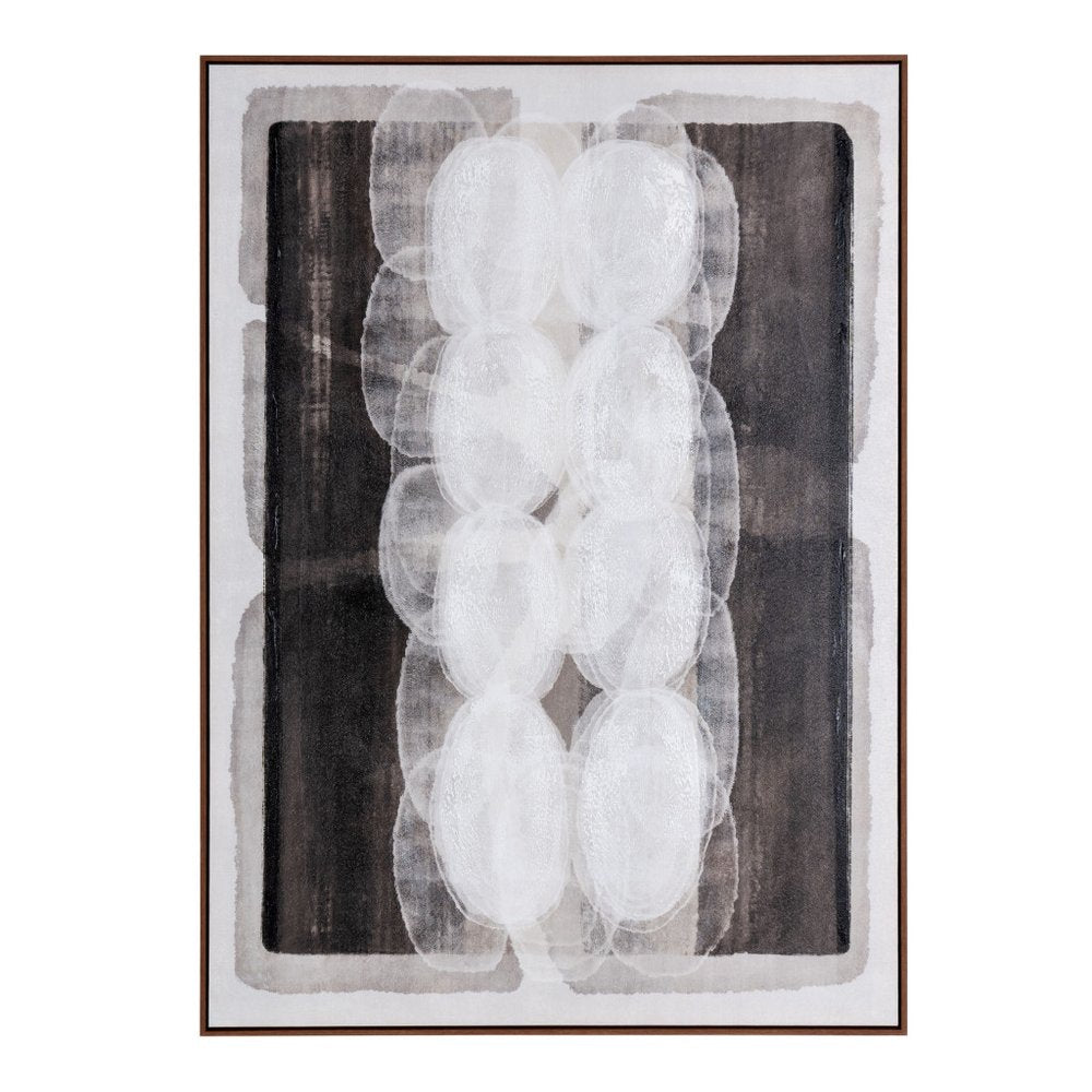 Motif Hand Painted Brown Floater Frame Wall Art