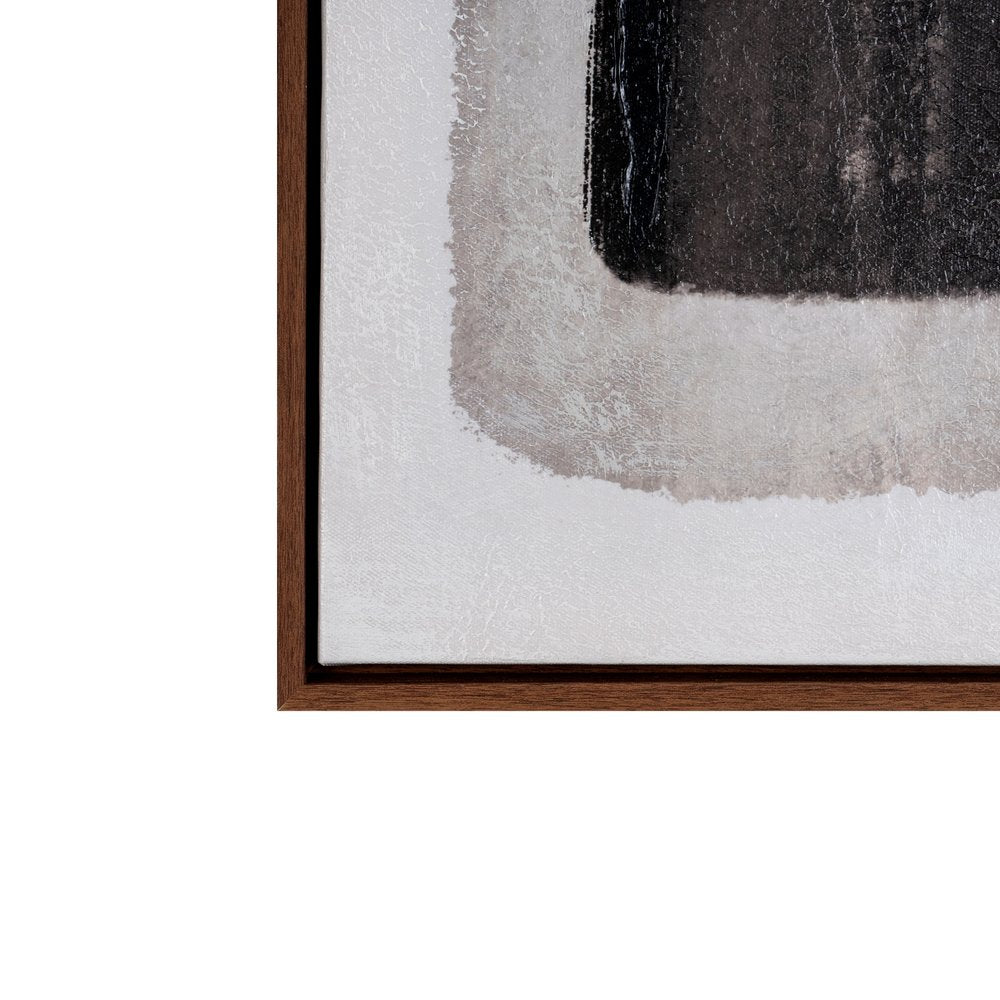 Motif Hand Painted Brown Floater Frame Wall Art