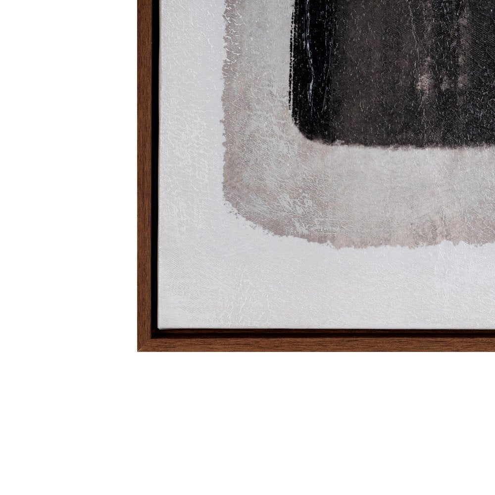 Motif Hand Painted Brown Floater Frame Wall Art