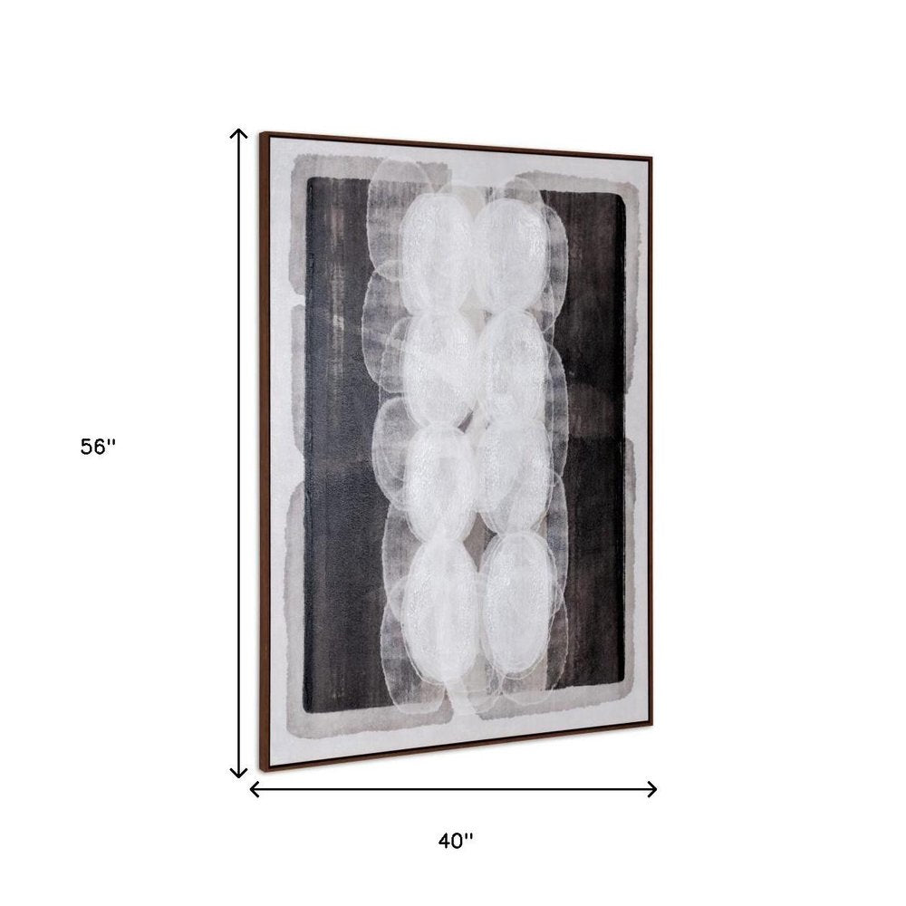 Motif Hand Painted Brown Floater Frame Wall Art