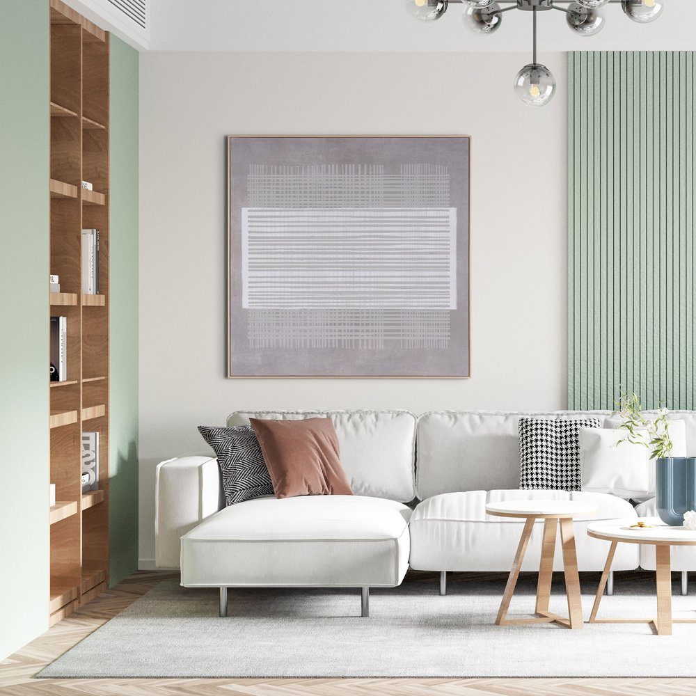 Lyre Hand Painted Brown Floater Frame Wall Art