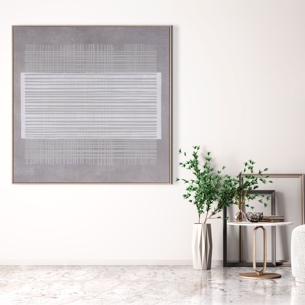 Lyre Hand Painted Brown Floater Frame Wall Art